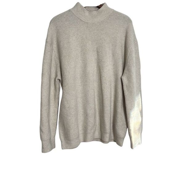 Zara Wool Blend Mock Neck Pullover Sweater Beige Size Large - Picture 1 of 7